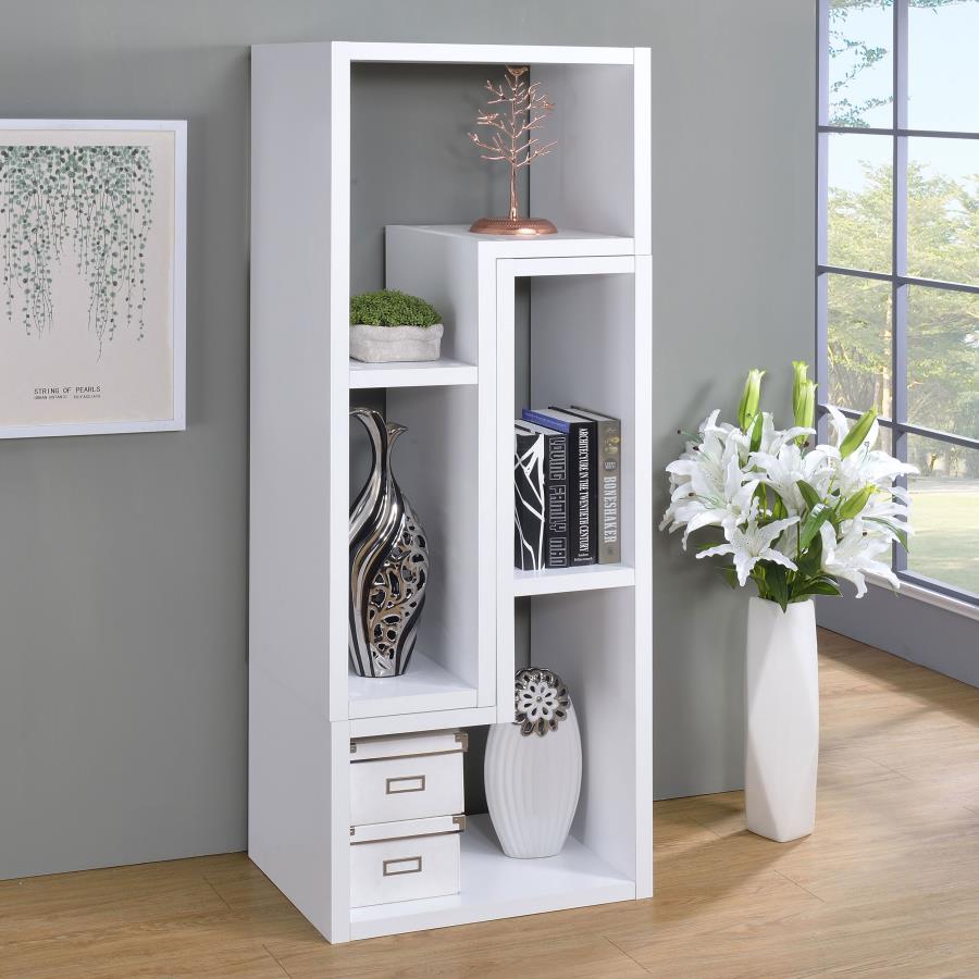 VELMA MULTIPURPOSE TV STAND AND BOOKSHELF WHITE