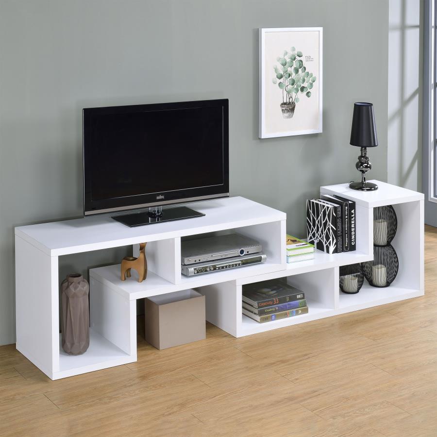 VELMA MULTIPURPOSE TV STAND AND BOOKSHELF WHITE