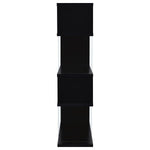 EMELLE 63-INCH 4-SHELF GLASS PANEL BOOKSHELF BLACK