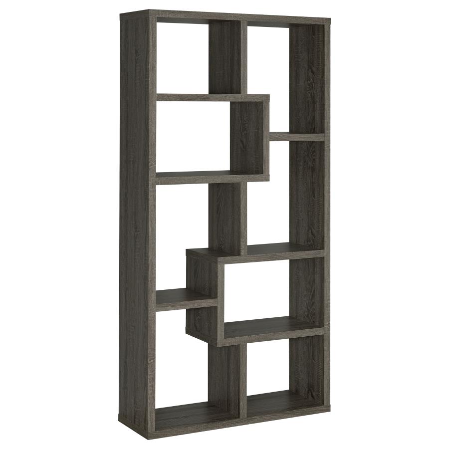 THEO 71-INCH 6-SHELF BOOKSHELF WEATHERED GREY