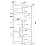 THEO 71-INCH 6-SHELF BOOKSHELF WEATHERED GREY