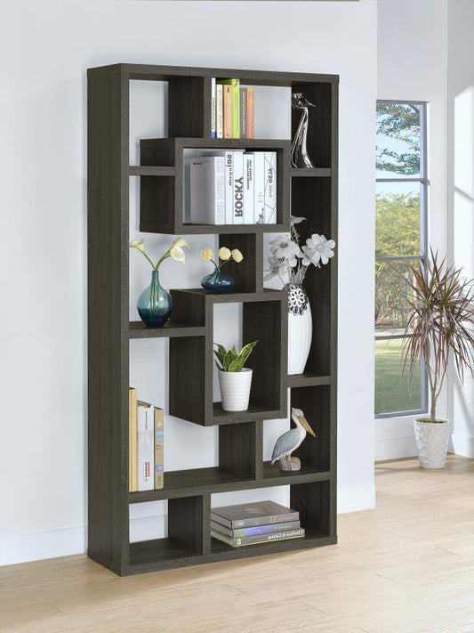 COREY 71-INCH 8-SHELF BOOKSHELF WEATHERED GREY