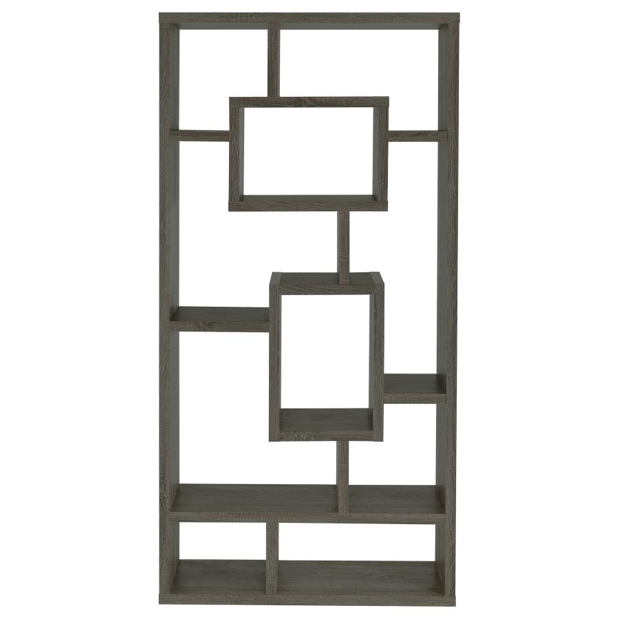COREY 71-INCH 8-SHELF BOOKSHELF WEATHERED GREY
