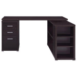 YVETTE 60-INCH 3-DRAWER L-SHAPE COMPUTER DESK CAPPUCCINO
