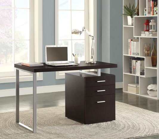 BRENNAN 47-INCH 3-DRAWER OFFICE COMPUTER DESK CAPPUCCINO