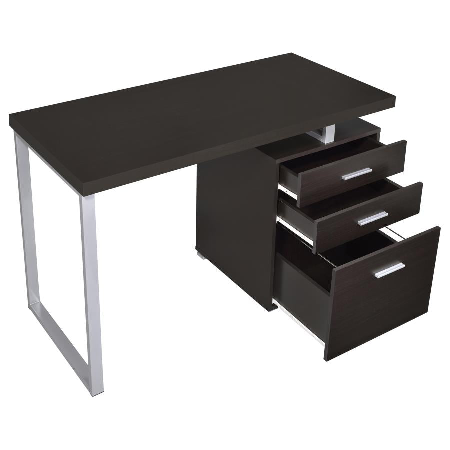 BRENNAN 47-INCH 3-DRAWER OFFICE COMPUTER DESK CAPPUCCINO
