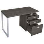 BRENNAN 47-INCH 3-DRAWER OFFICE COMPUTER DESK WEATHERED GREY