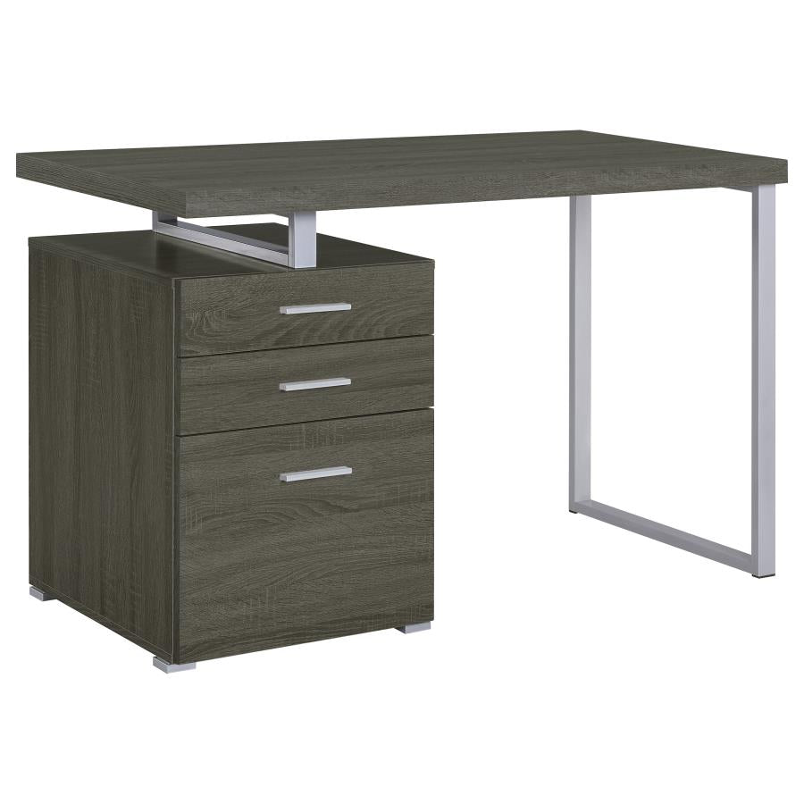 BRENNAN 47-INCH 3-DRAWER OFFICE COMPUTER DESK WEATHERED GREY