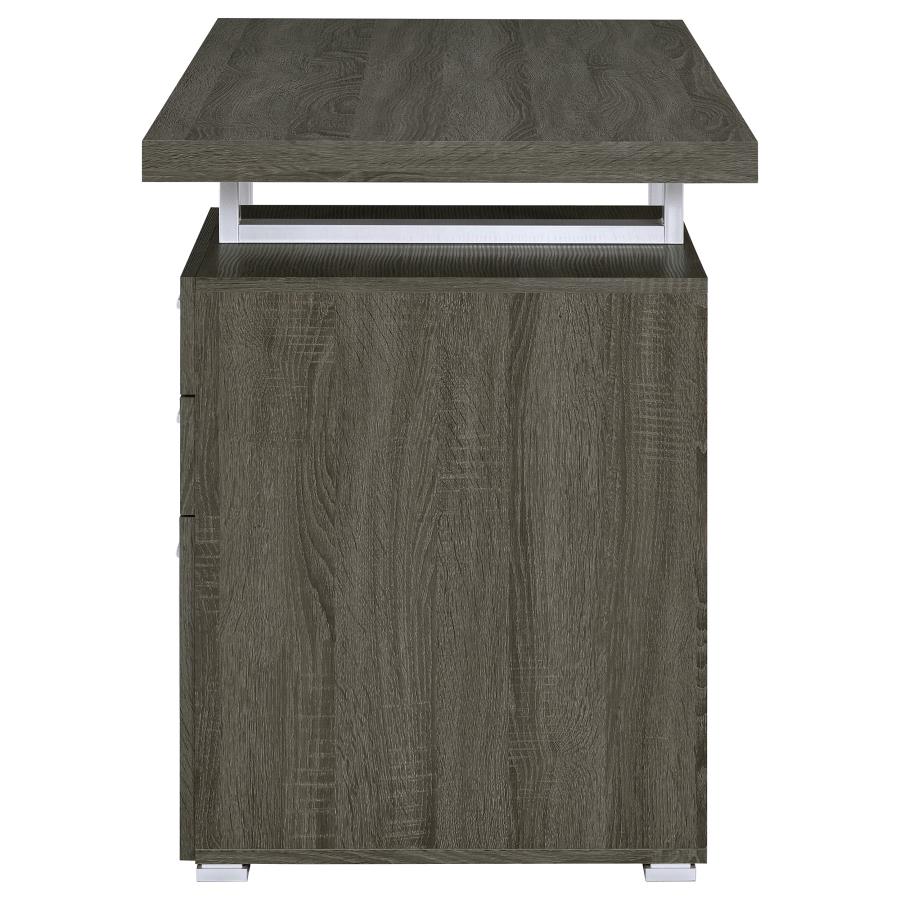 BRENNAN 47-INCH 3-DRAWER OFFICE COMPUTER DESK WEATHERED GREY