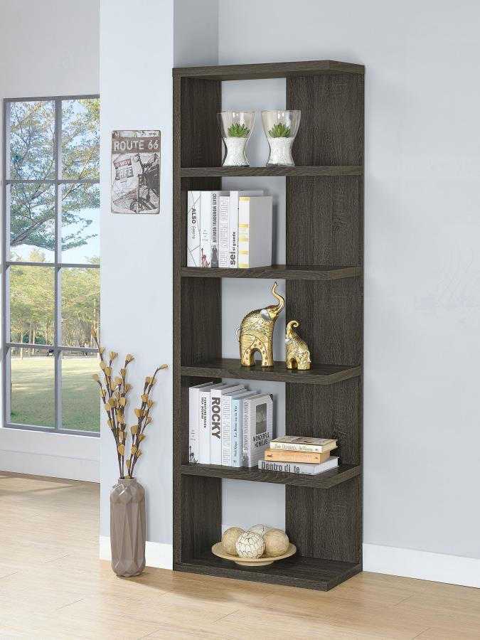 HARRISON 71-INCH 5-SHELF BOOKSHELF WEATHERED GREY