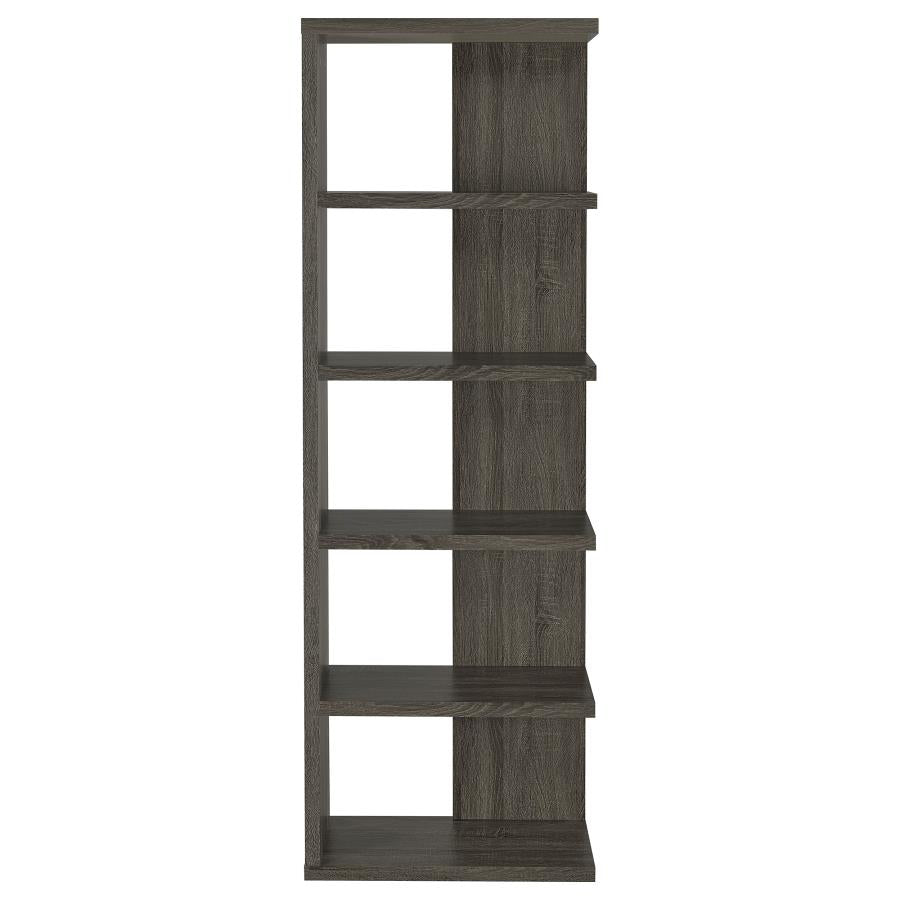 HARRISON 71-INCH 5-SHELF BOOKSHELF WEATHERED GREY