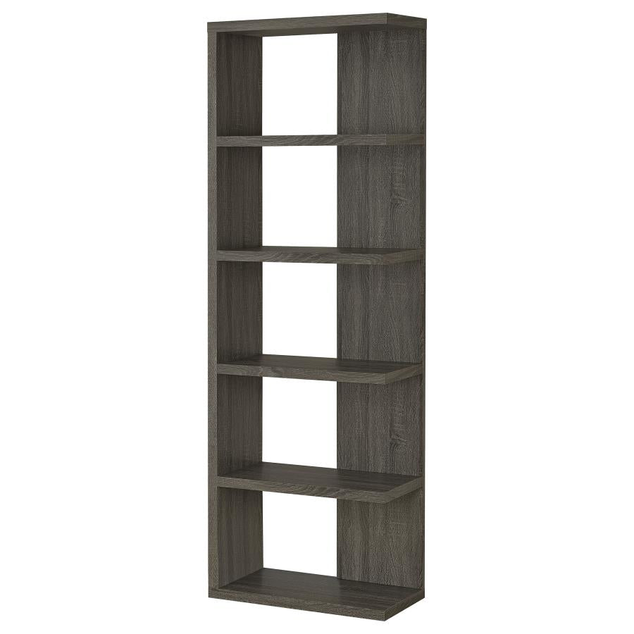 HARRISON 71-INCH 5-SHELF BOOKSHELF WEATHERED GREY