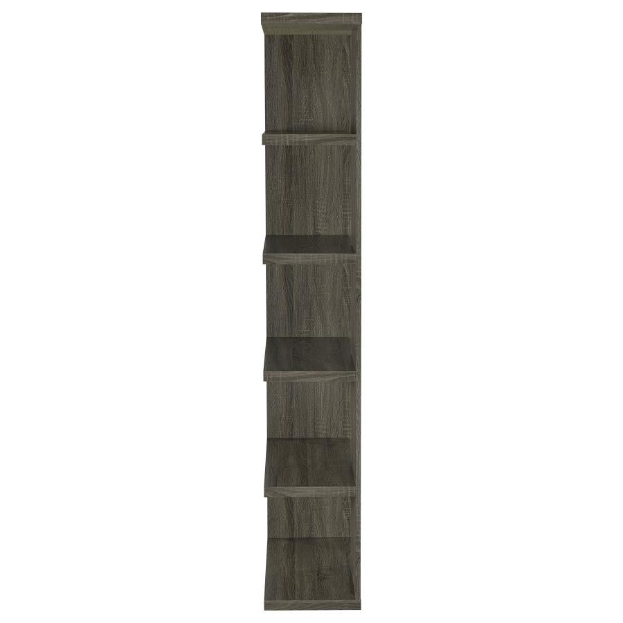 HARRISON 71-INCH 5-SHELF BOOKSHELF WEATHERED GREY