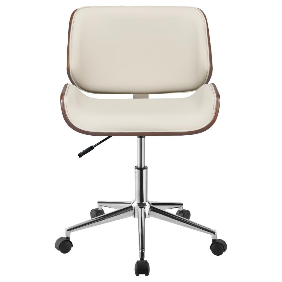 ADDINGTON UPHOLSTERED ADJUSTABLE OFFICE DESK CHAIR ECRU