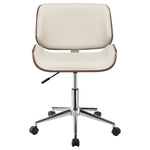 ADDINGTON UPHOLSTERED ADJUSTABLE OFFICE DESK CHAIR ECRU