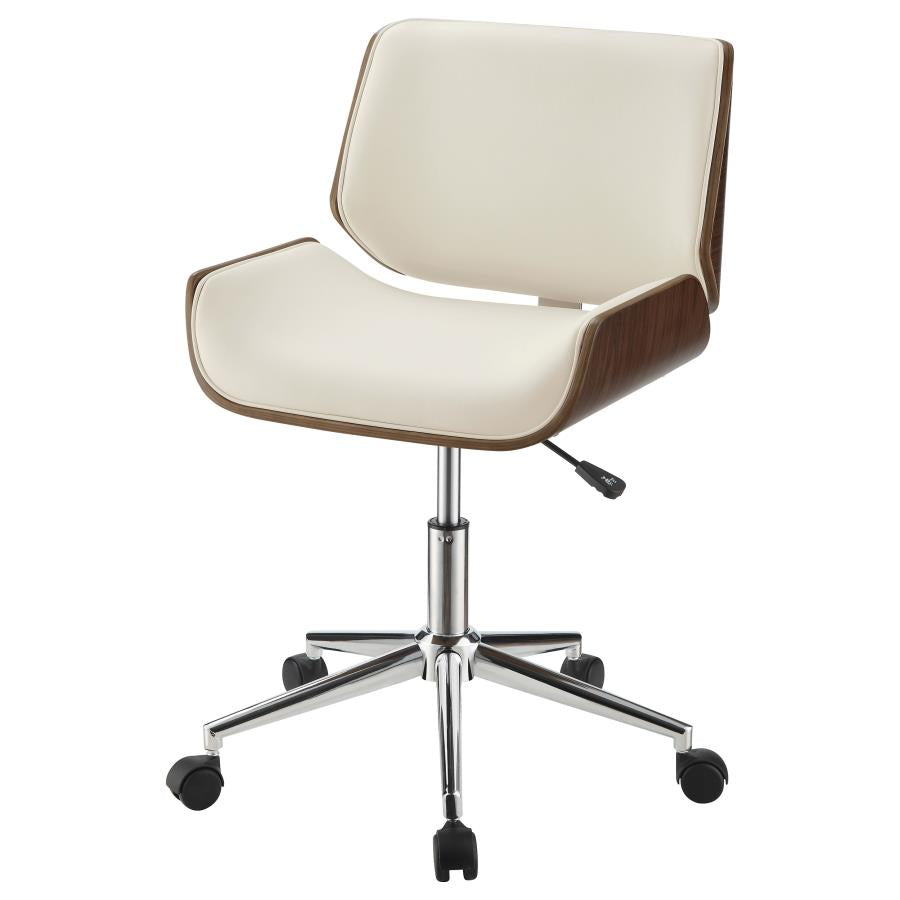 ADDINGTON UPHOLSTERED ADJUSTABLE OFFICE DESK CHAIR ECRU