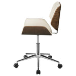 ADDINGTON UPHOLSTERED ADJUSTABLE OFFICE DESK CHAIR ECRU