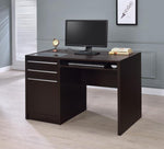 HALSTON 47-INCH 2-DRAWER OFFICE DESK WITH CABINET CAPPUCCINO