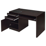 HALSTON 47-INCH 2-DRAWER OFFICE DESK WITH CABINET CAPPUCCINO