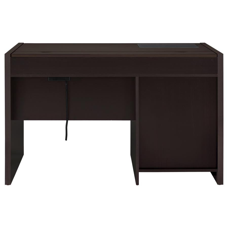 HALSTON 47-INCH 2-DRAWER OFFICE DESK WITH CABINET CAPPUCCINO