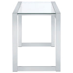 HARTFORD 47-INCH GLASS TOP WRITING DESK CHROME