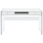 DOBREV 48-INCH 2-DRAWER WRITING DESK WHITE HIGH GLOSS