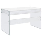 DOBREV 48-INCH 2-DRAWER WRITING DESK WHITE HIGH GLOSS