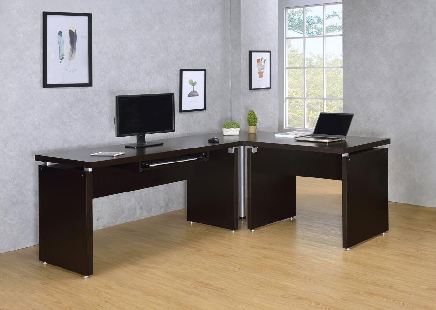 SKYLAR 83x67-INCH L-SHAPED OFFICE COMPUTER DESK CAPPUCCINO