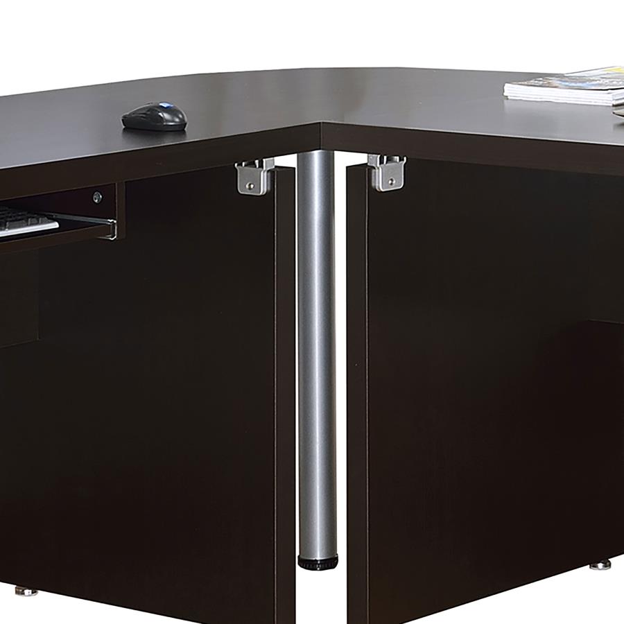 SKYLAR 83x67-INCH L-SHAPED OFFICE COMPUTER DESK CAPPUCCINO