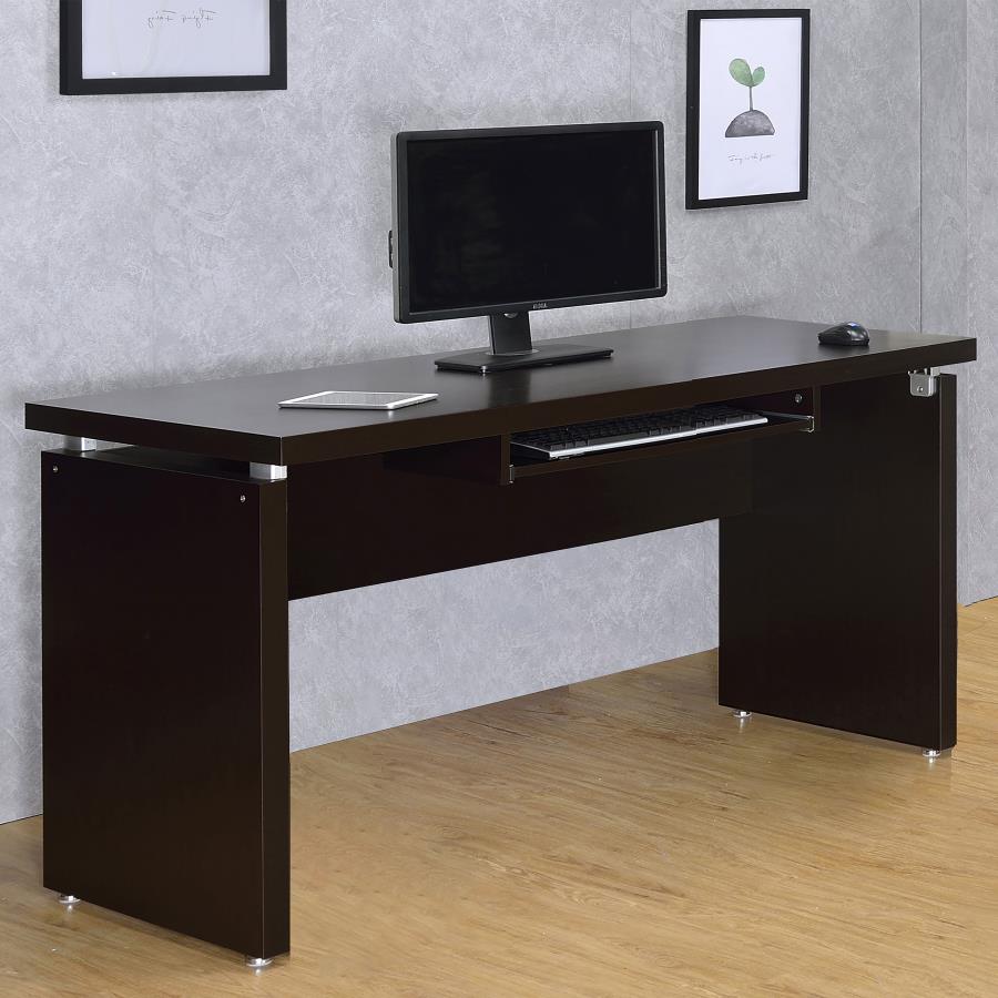 SKYLAR 55-INCH COMPUTER DESK WITH KEYBOARD DRAWER CAPPUCCINO