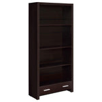 SKYLAR 71-INCH 5-SHELF BOOKCASE WITH DRAWER CAPPUCCINO