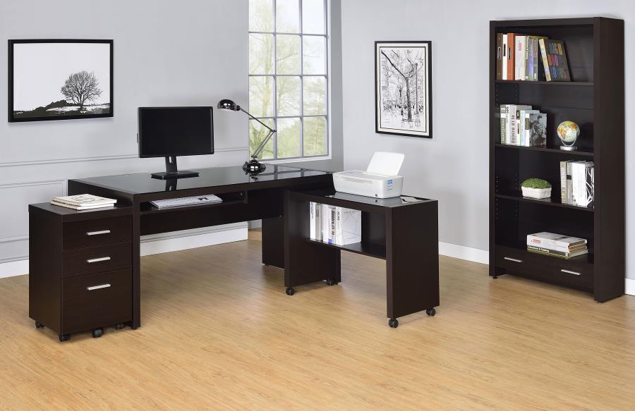 SKYLAR 71-INCH 5-SHELF BOOKCASE WITH DRAWER CAPPUCCINO
