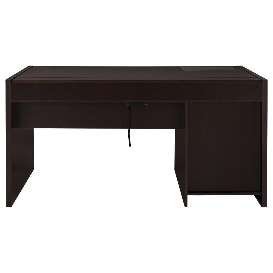 HALSTON 60-INCH 3-DRAWER OFFICE COMPUTER DESK CAPPUCCINO