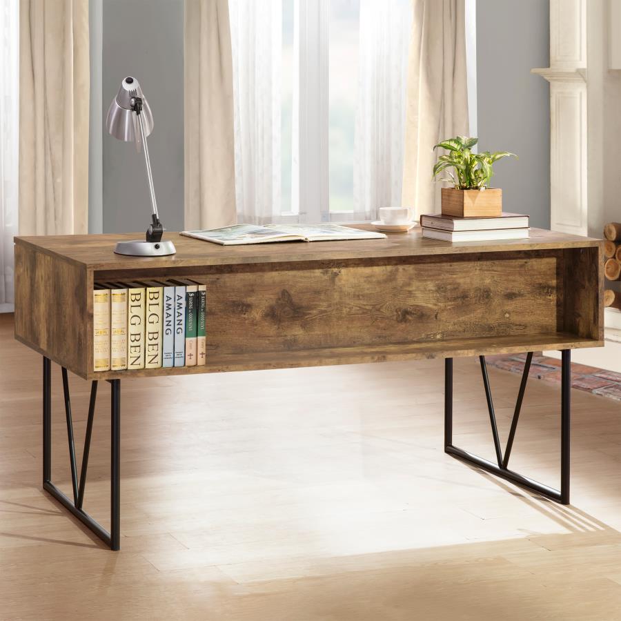 ANALIESE 63-INCH 4-DRAWER WRITING DESK RUSTIC NUTMEG
