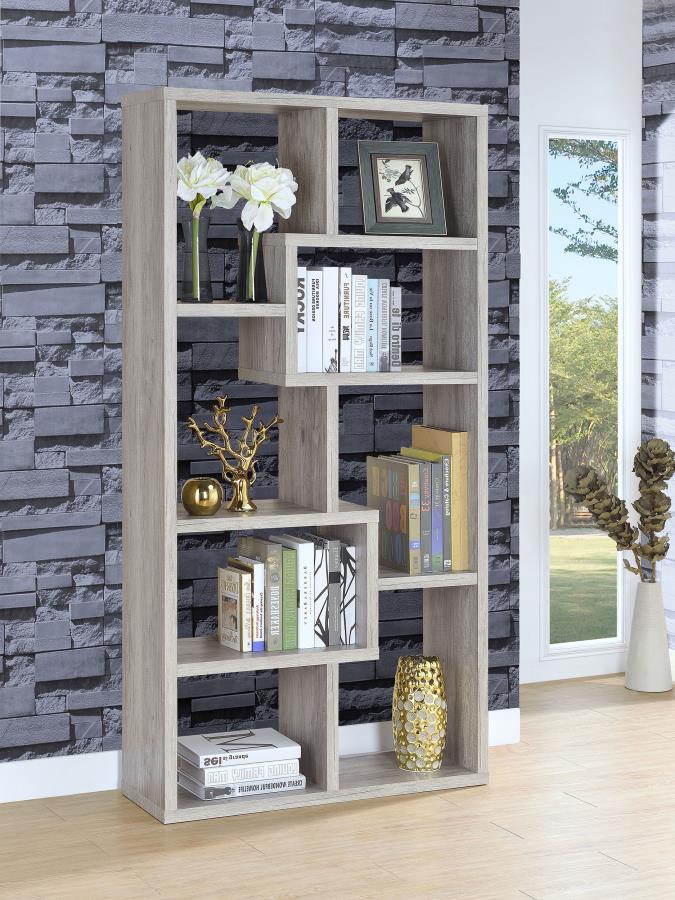 THEO 71-INCH 6-SHELF BOOKSHELF GREY DRIFTWOOD