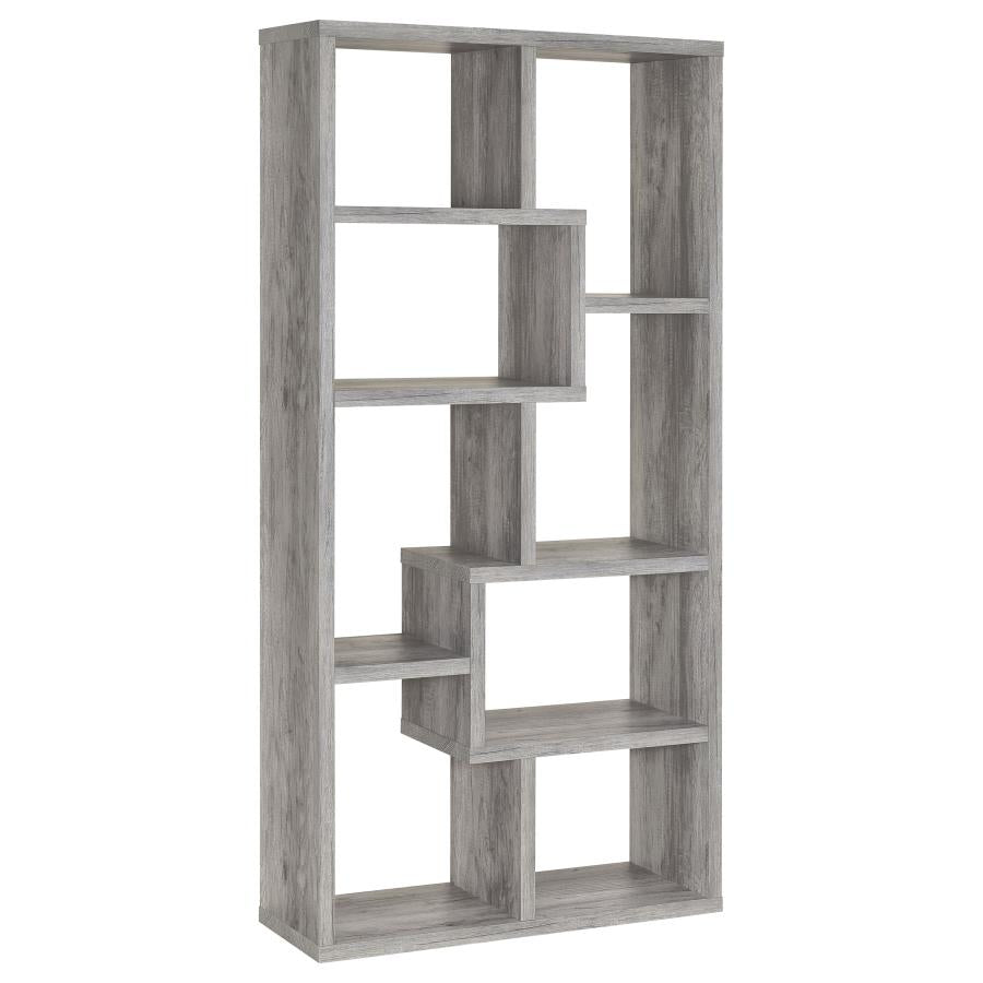 THEO 71-INCH 6-SHELF BOOKSHELF GREY DRIFTWOOD