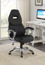 BRUCE UPHOLSTERED ADJUSTABLE HOME OFFICE DESK CHAIR BLACK