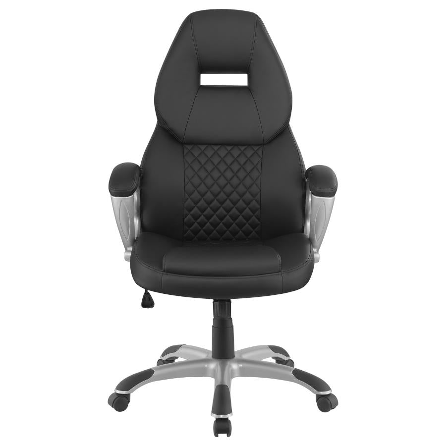 BRUCE UPHOLSTERED ADJUSTABLE HOME OFFICE DESK CHAIR BLACK