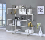 ELMER 63-INCH 5-SHELF BOOKSHELF CLEAR AND CHROME
