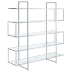ELMER 63-INCH 5-SHELF BOOKSHELF CLEAR AND CHROME