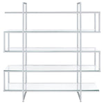 ELMER 63-INCH 5-SHELF BOOKSHELF CLEAR AND CHROME