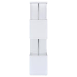 BAXTER 67-INCH 4-SHELF BOOKSHELF WHITE AND CHROME