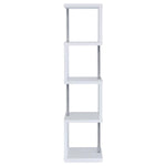 BAXTER 67-INCH 4-SHELF BOOKSHELF WHITE AND CHROME
