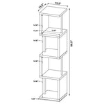 BAXTER 67-INCH 4-SHELF BOOKSHELF WHITE AND CHROME