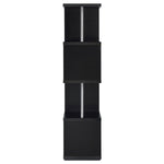 BAXTER 67-INCH 4-SHELF BOOKSHELF BLACK AND CHROME
