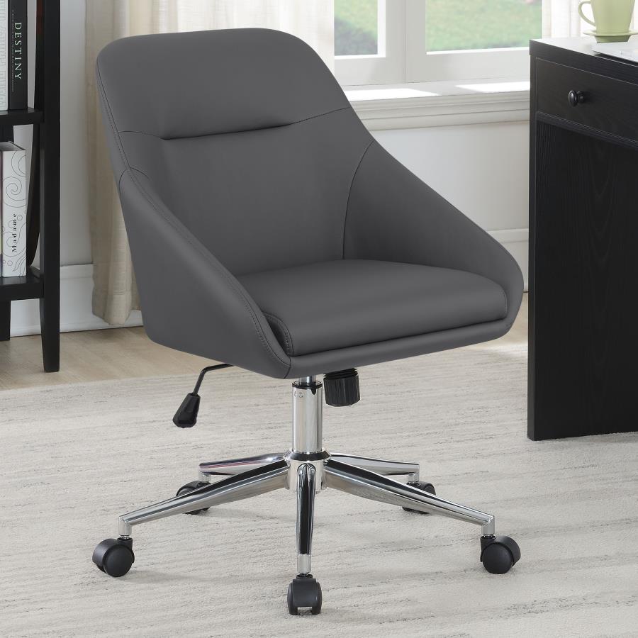 JACKMAN UPHOLSTERED ADJUSTABLE HOME OFFICE DESK CHAIR GREY