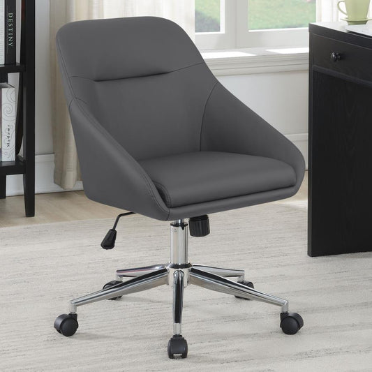 JACKMAN UPHOLSTERED ADJUSTABLE HOME OFFICE DESK CHAIR GREY