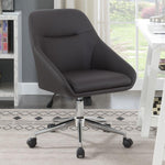 JACKMAN UPHOLSTERED ADJUSTABLE HOME OFFICE DESK CHAIR BROWN