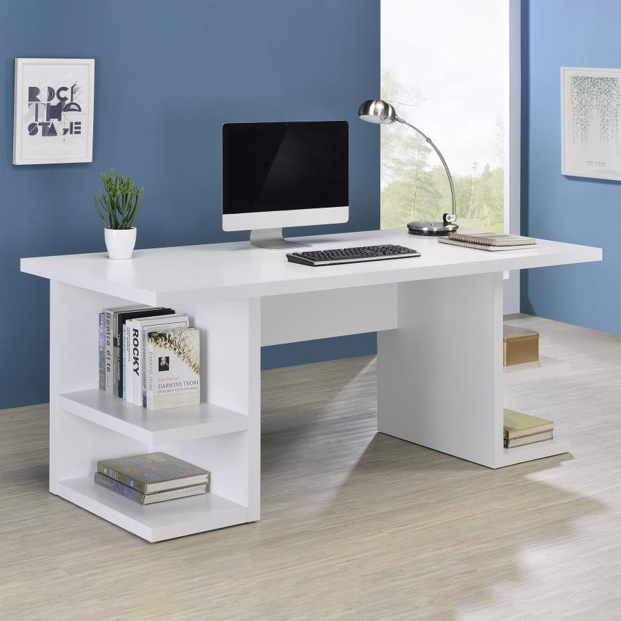 ALICE 71-INCH 4-SHELF ENGINEERED WOOD WRITING DESK WHITE