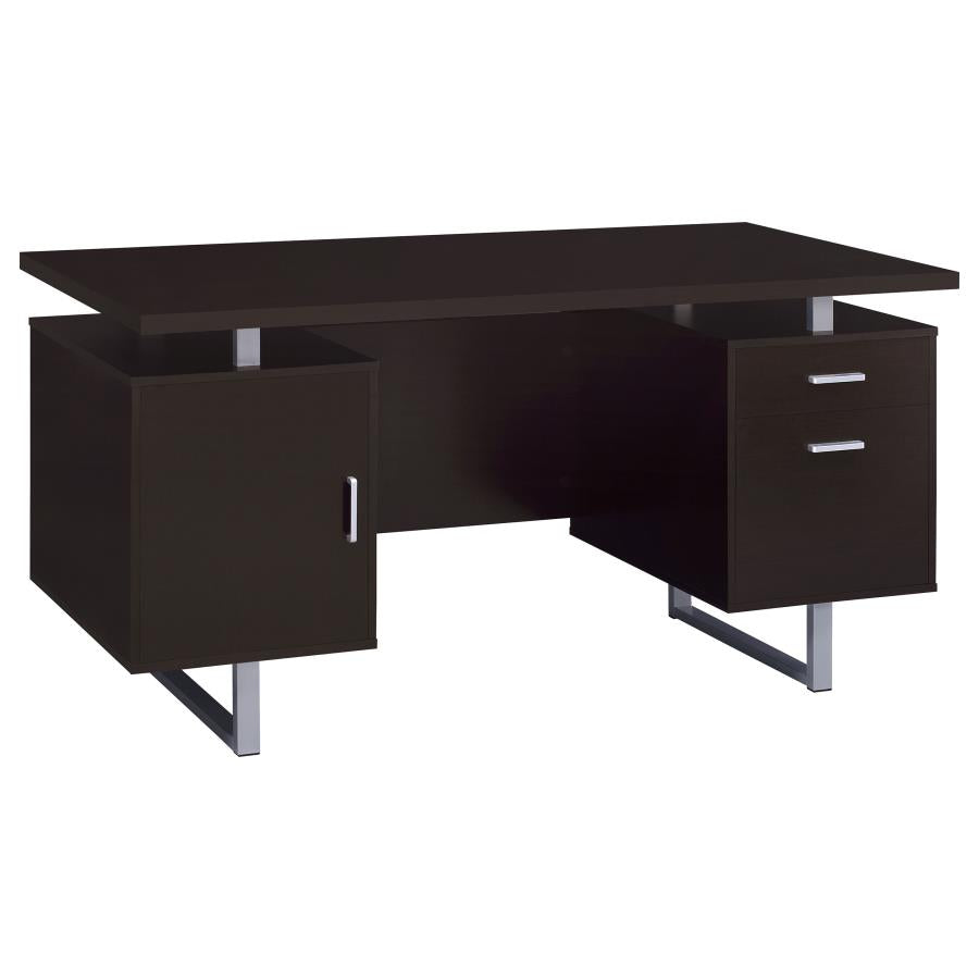 LAWTEY 60-INCH 2-DRAWER OFFICE COMPUTER DESK CAPPUCCINO